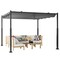 Costway 10' x 10' Outdoor Pergola with Retractable Canopy Heavy-Duty Metal Columns